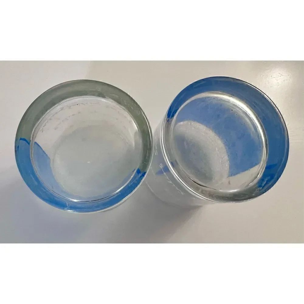 2 Sailboat Sailing Rocks Glasses Blue Nautical Glass Tumblers W Hull Diagram - Picture 5 of 5